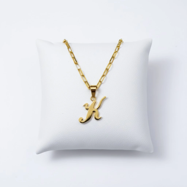 Cadena cartón con Dije "K" 18K