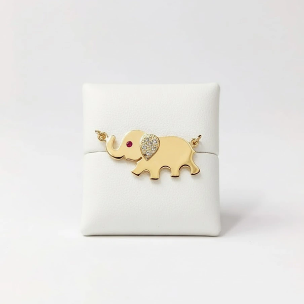 Dije Elefante con Piedras 18K