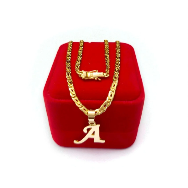 Cadena Mónaco con Dije "A" 18K