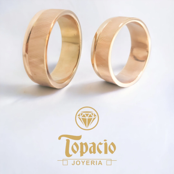 Aros Satinados con Bisel 18K
