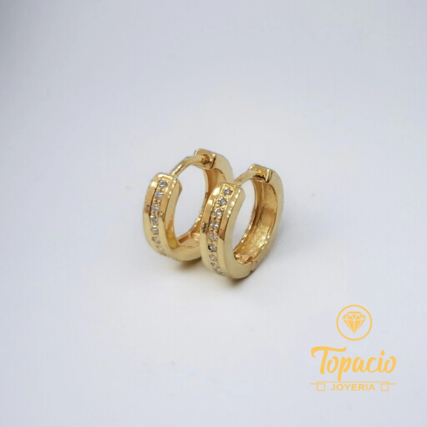Argollas con Piedras 18K