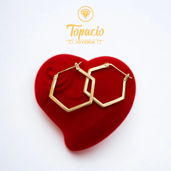 Argollas Hexagonales 18K