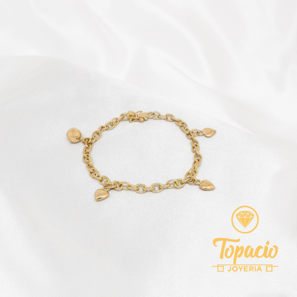 Pulsera con Dijes Colgantes 18K