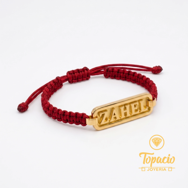 Pulsera Hilo Rojo con Placa 18K