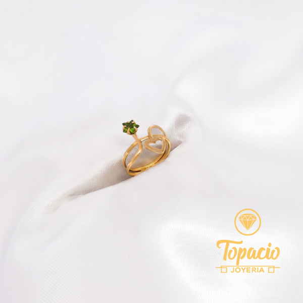 Anillo Estrella Corazón 18K